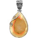 925 Silver Us-made Gold Titanium Druzy Drusy Sterling Pendant, 2"