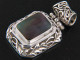 925 Silver Iridescent Black Pen Shell Pendant, 1 9/16"