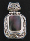 925 Silver Iridescent Black Pen Shell Pendant, 1 9/16"