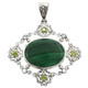 925 Silver Cool Malachite Peridot Moonstone 34gr! Sterling Pendant, 2 15/16"