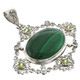 925 Silver Cool Malachite Peridot Moonstone 34gr! Sterling Pendant, 2 15/16"
