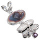 925 Silver Druzy Drusy Biwa Amethyst Sterling Pendant, 2 5/16"