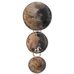925 Silver Palm Tree Fossil Sterling Pendant, 2 3/8"