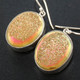 925 Silver Sparkling Peach Gold Titanium Agate Druzy Sterling Earrings, 13/16"