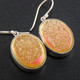 925 Silver Sparkling Peach Gold Titanium Agate Druzy Sterling Earrings, 13/16"