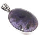 925 Sterling Silver Charoite Sterling Pendant, 1 3/4"