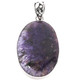 925 Sterling Silver Charoite Sterling Pendant, 1 3/4"