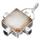 925 Silver Agate Druzy Drusy Amethyst Sterling Pendant, 1 13/16"