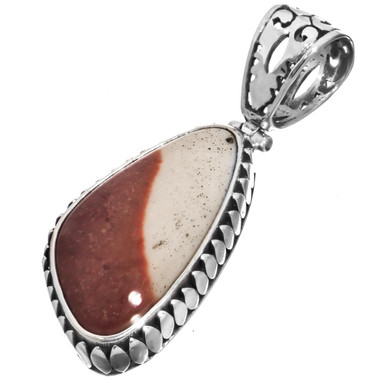 925 Silver Hand Made Mookite Jasper Sterling Pendant, 1 7/16"