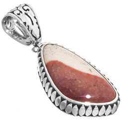 925 Silver Hand Made Mookite Jasper Sterling Pendant, 1 7/16"