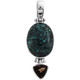 925 Silver Turquoise Smokey Quartz Sterling Pendant, 1 13/16"