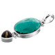 925 Silver Turquoise Smokey Quartz Sterling Pendant, 1 13/16"