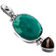 925 Silver Turquoise Smokey Quartz Sterling Pendant, 1 13/16"