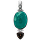 925 Silver Turquoise Smokey Quartz Sterling Pendant, 1 13/16"
