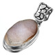 925 Silver Agate Druzy Drusy Sterling Pendant, 1 9/16"