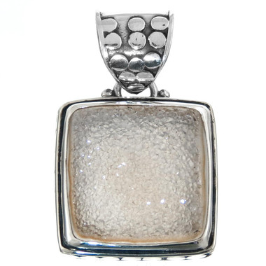 925 Silver Agate Druzy Drusy Sterling Pendant, 1 1/8"