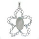 925 Silver Blue Agate Druzy Drusy Sterling Pendant, 2 1/4"