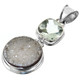 925 Silver Druzy Drusy Green Amethyst Sterling Pendant, 1 3/4"