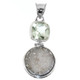 925 Silver Druzy Drusy Green Amethyst Sterling Pendant, 1 3/4"