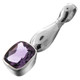 925 Silver Adorable Natural Brazilian Amethyst In Sterling Pendant, 1 1/4"