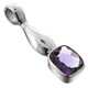 925 Silver Adorable Natural Brazilian Amethyst In Sterling Pendant, 1 1/4"