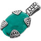 925 Silver Turquoise Scrollwork Post Setting Sterling Pendant, 1 3/4"