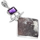 925 Silver Sparkling Agate Druzy Drusy Amethyst Sterling Pendant, 2 1/8"