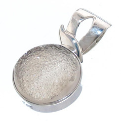 925 Silver Agate Druzy Drusy Sterling Pendant, 15/16"