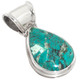 925 Silver Teardrop Natural Turquoise Sterling Pendant, 1 5/8"