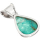 925 Silver Teardrop Natural Turquoise Sterling Pendant, 1 5/8"