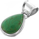 925 Silver Teardrop Natural Turquoise Sterling Pendant, 1 5/8"
