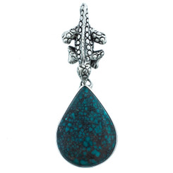925 Sterling Silver Turquoise Sterling Pendant, 2 1/16"