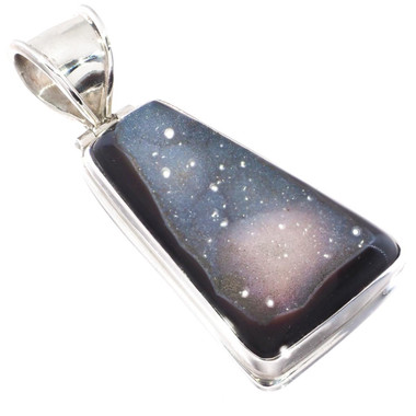 925 Silver Agate Druzy Drusy Sterling Pendant, 1 11/16"
