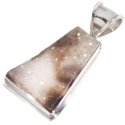 925 Silver Agate Druzy Drusy Sterling Pendant, 1 11/16"