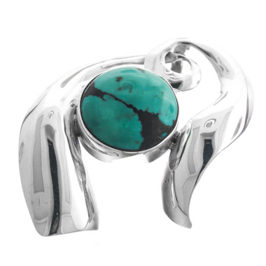 925 Sterling Silver Turquoise Sterling Pendant, 1 9/16"