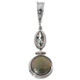 925 Silver Green Amethyst Biwa Sterling Pendant, 1 7/8"