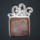 925 Silver Agate Druzy Drusy Sterling Pendant, 1 1/16"