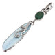 925 Silver Design Natural Australian Opal Emerald Sterling Pendant,1 1/2"