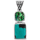 925 Silver Paua Abalone Shell Turquoise Sterling Pendant, 1 3/4"