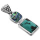 925 Silver Paua Abalone Shell Turquoise Sterling Pendant, 1 3/4"