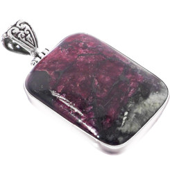 925 Silver Russian Eudialyte Gem Sterling Pendant, 1 3/4"