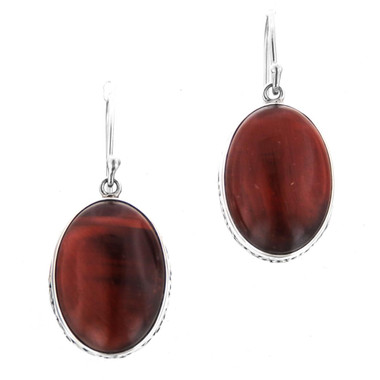 925 Silver Exquisite Jasper Sterling Earrings, 3/4"