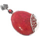 925 Silver Big Red Coral Garnet Sterling Pendant, 3"