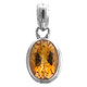 925 Sterling Silver 6ct Citrine Sterling Pendant, 1 1/8"