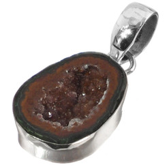 925 Silver Genuine Mexican Tabasco Geode Sterling Pendant