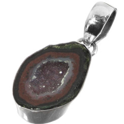 925 Silver Genuine Mexican Tabasco Geode Sterling Pendant