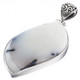 925 Silver Natural White Dendrite Opal Sterling Pendant, 2 1/8"