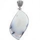 925 Silver Natural White Dendrite Opal Sterling Pendant, 2 1/8"
