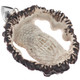 925 Silver Hand Carving Owl Real Deer Burr Antler Sterling Pendant, 2 1/2"