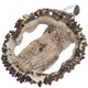 925 Silver Hand Carving Owl Real Deer Burr Antler Sterling Pendant, 2 1/2"